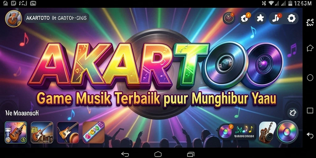 Tampilan gameplay AKARTOTO yang menarik dan interaktif saat bermain musik.