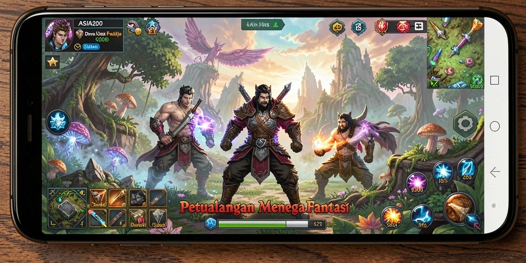 Tampilan mendebarkan gameplay ASIA200 dalam dunia petualangan.