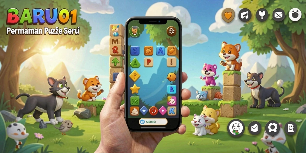 Tampilan gameplay menarik dari BARU01 saat menyelesaikan teka-teki.