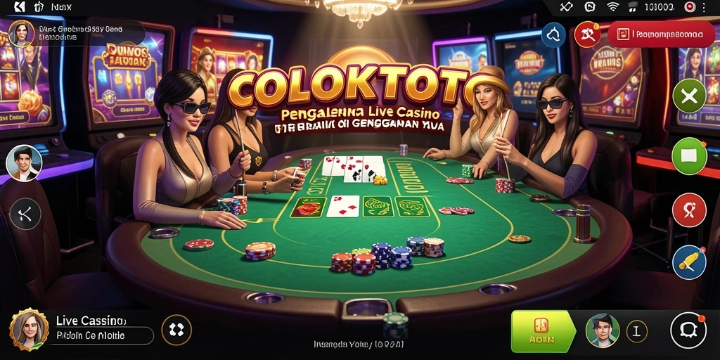 Screenshot menampilkan dealer langsung pada game Live Casino.