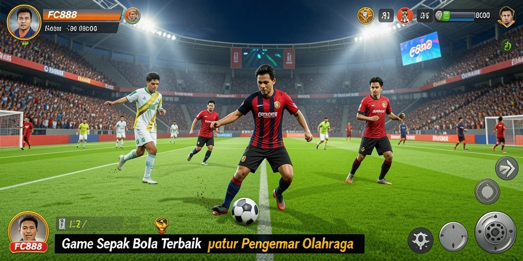 Screenshot gameplay FC888 yang menampilkan aksi menegangkan di lapangan.
