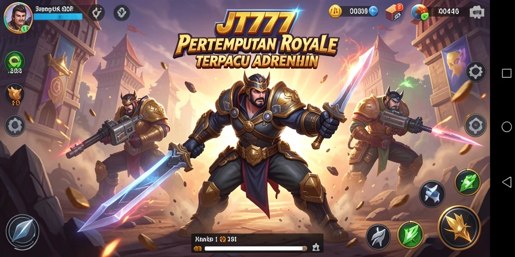 Screenshot JT777 menunjukkan aksi seru dalam pertempuran Battle Royale.