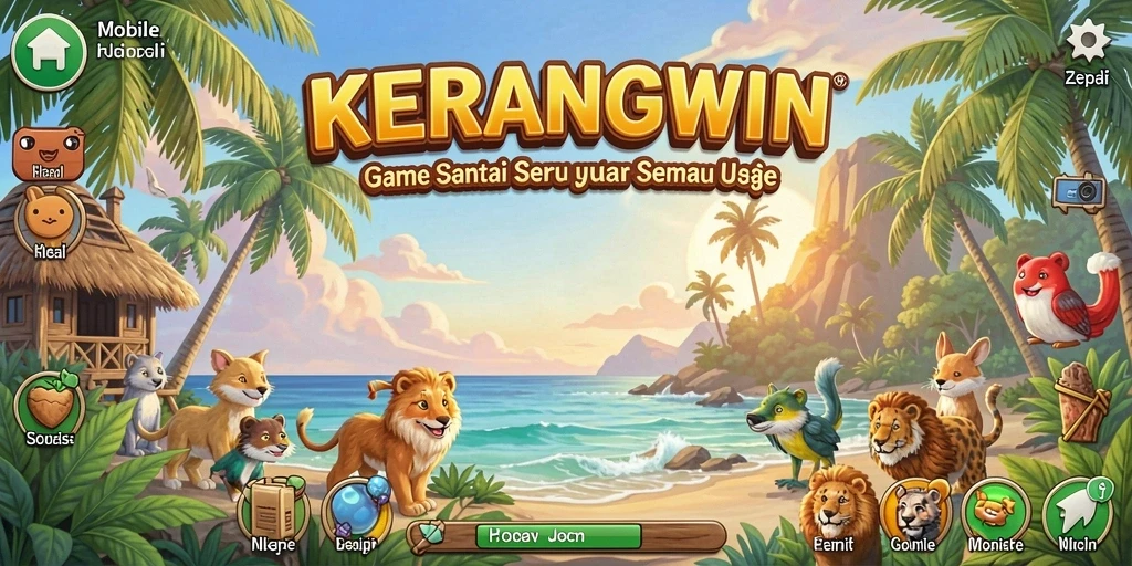 Screenshot KERANGWIN menampilkan gameplay yang seru dan penuh warna.