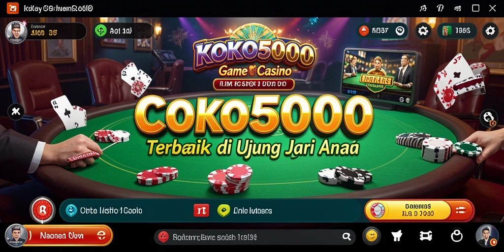 Tampilan gameplay KOKO5000 yang mendebarkan dengan dealer langsung.