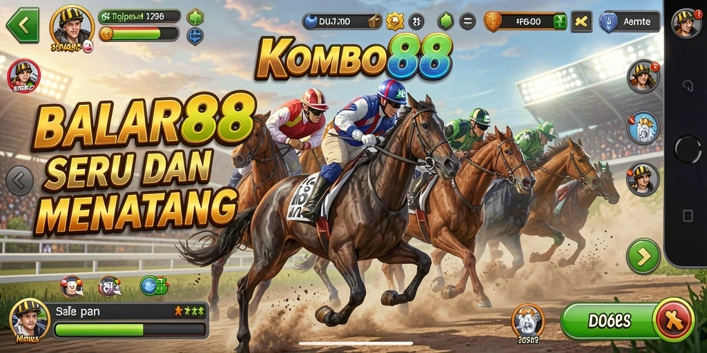 Gambar tampilan gameplay KOMBO88 yang penuh aksi balapan.
