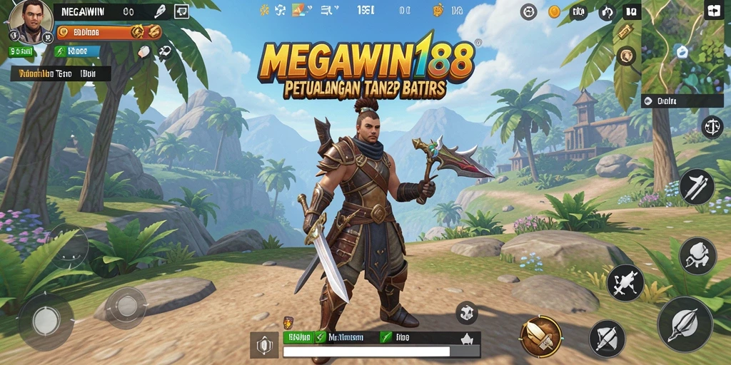 Tampilan seru gameplay MEGAWIN188 di dunia terbuka.