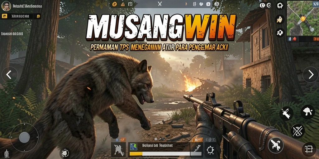 Screenshot gameplay MUSANGWIN yang menunjukkan aksi pertempuran seru di TPS.