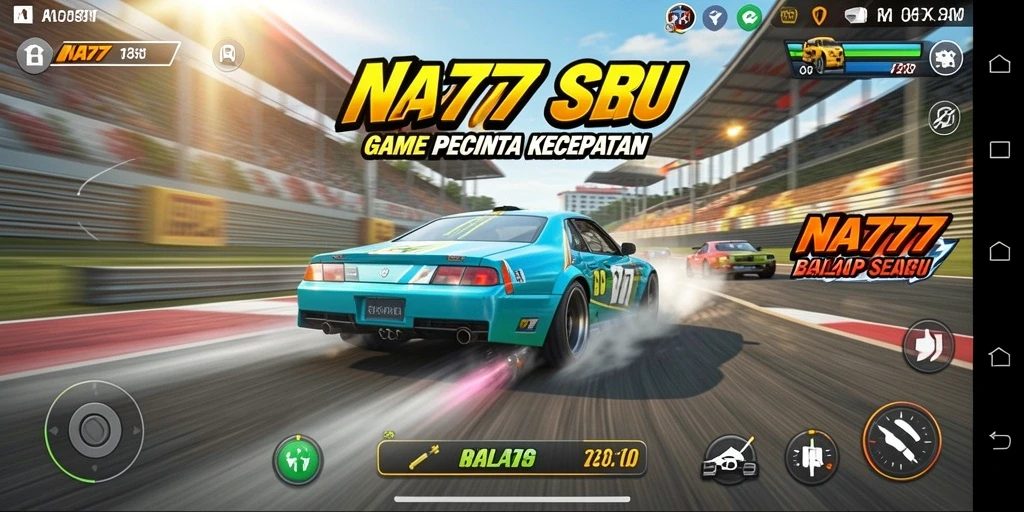 Tampilan gameplay NA777 yang menegangkan di lintasan balap.
