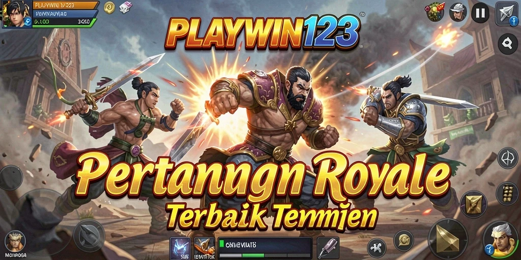 Tampilan gameplay seru dari PLAYWIN123 dalam pertempuran Battle Royale.