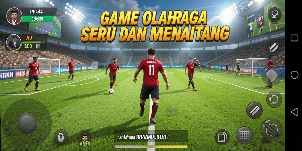 Tampilan gameplay PP444 yang mendebarkan dan interaktif di arena olahraga.