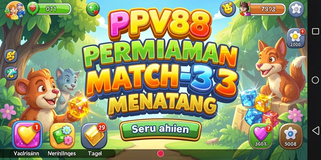 Tangkapan layar PPV88 menampilkan gameplay Match-3 yang penuh warna dan menarik.