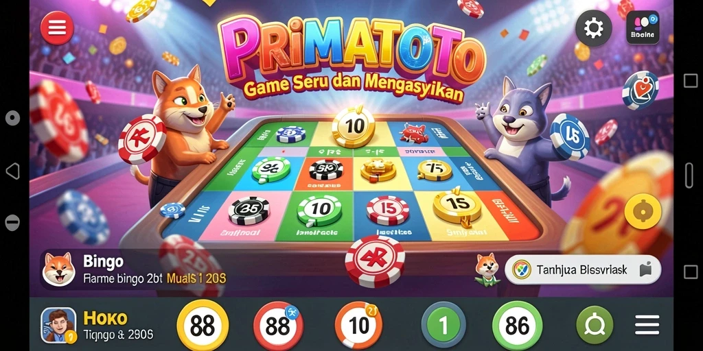 Screenshot interaktif permainan Bingo yang mengasyikkan.