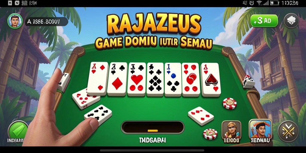 Tampilan gameplay menonjolkan keseruan permainan domino.