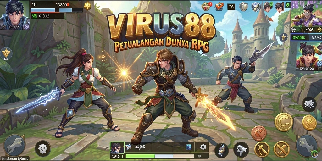 Screenshot gameplay VIRUS88 menampilkan karakter beraksi di dunia RPG yang menakjubkan.