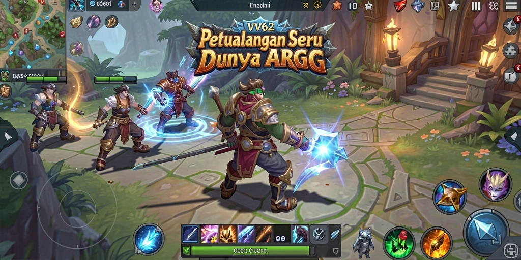 Tampilan menarik gameplay dinamis di VV62 dengan petualangan ARPG.